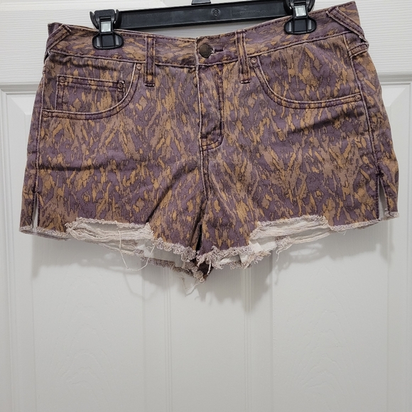 Free People Purple & Gold Shorts - Picture 1 of 4